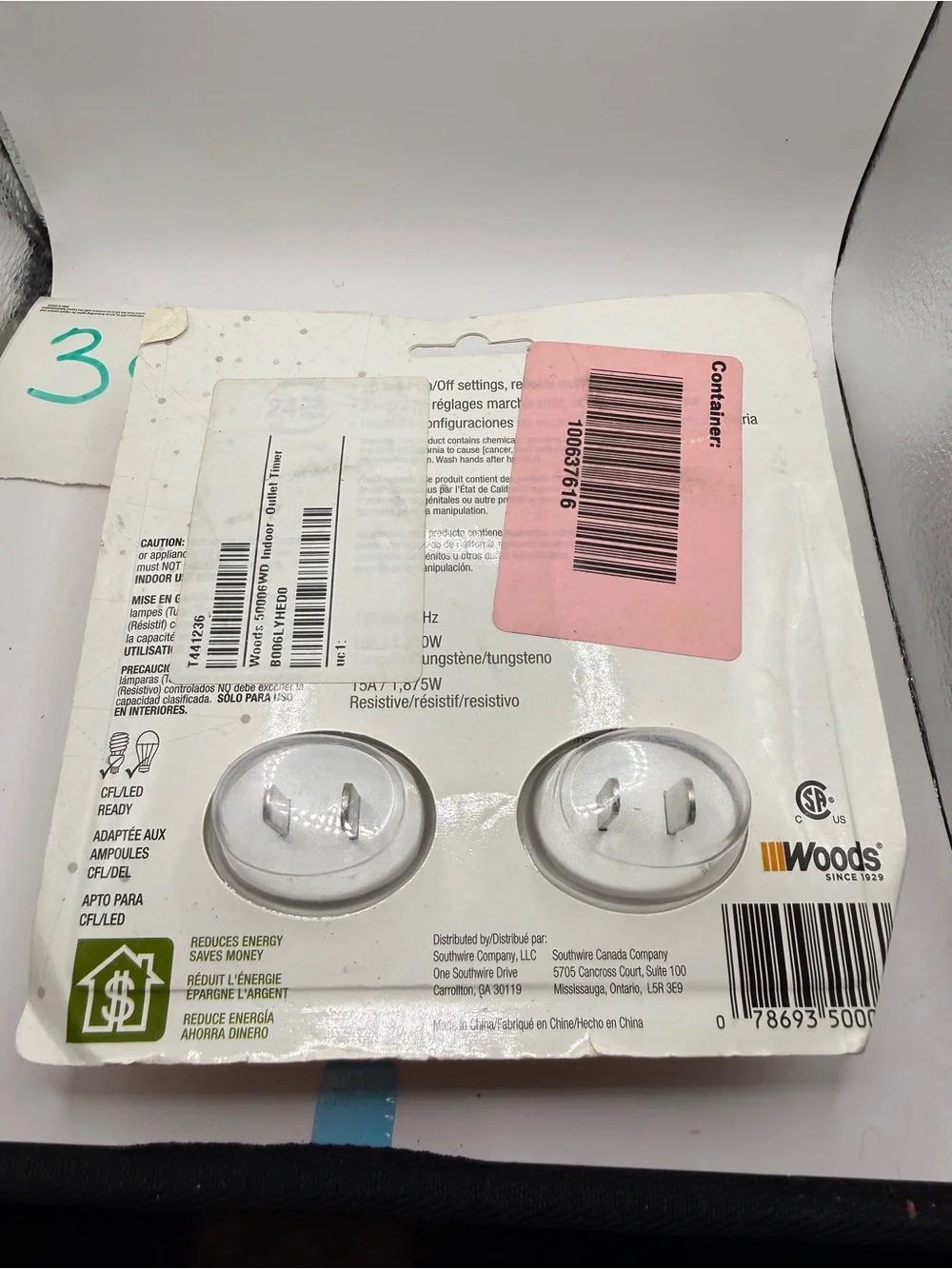 White 24-Hour Mechanical Timer Outlet Duo